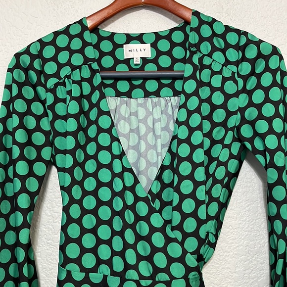 Milly Siena Polka Dot Wrap Dress - Picture 6 of 16